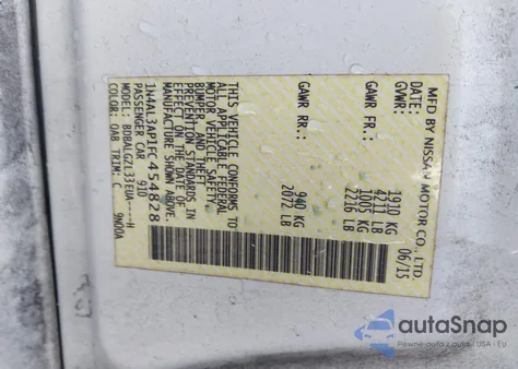 2015 Nissan Altima 2.5 S z USA, uszkodzony, nr VIN 1N4AL3AP1FC454828